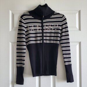 Guess Women's Cowl Neck Full Zip Sweater Jacket Size Large